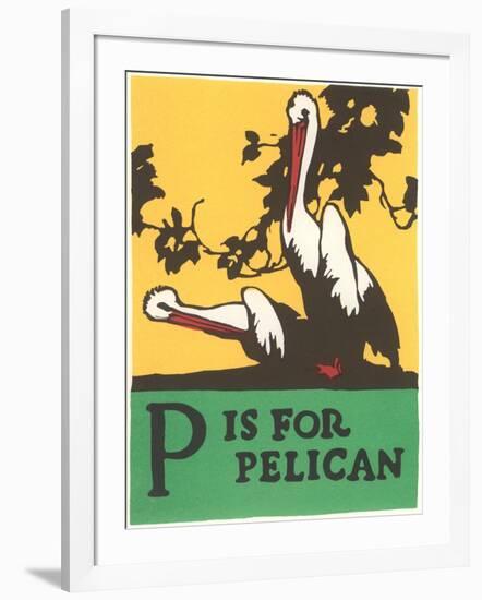 P is for Pelican-null-Framed Art Print