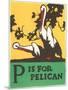 P is for Pelican-null-Mounted Art Print