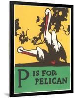 P is for Pelican-null-Framed Art Print