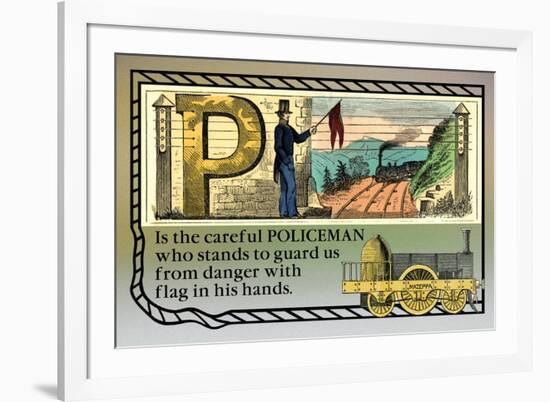 P is the Careful Policeman-null-Framed Art Print