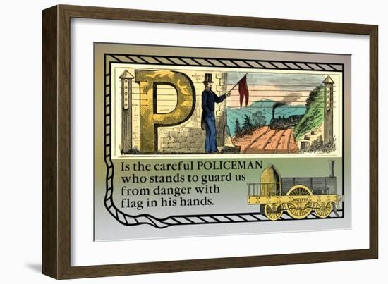 P is the Careful Policeman-null-Framed Art Print