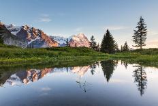 Reflection of the Eiger (In 3970 M) in Mountain Lake at Sunset-P. Kaczynski-Photographic Print