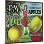 P.M. Apple Crate Label - Watsonville, CA-Lantern Press-Mounted Art Print