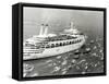 P&O Cruise Ship Canberra Returns to Southampton Water after Service in the Falklands War, July 1982-null-Framed Stretched Canvas