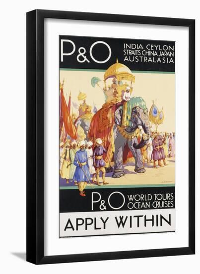 P&O World Tours. Dorothy Newsome, c.1930-null-Framed Premium Giclee Print