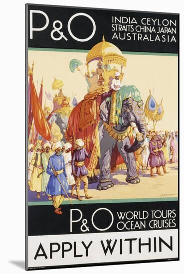 P&O World Tours. Dorothy Newsome, c.1930-null-Mounted Giclee Print
