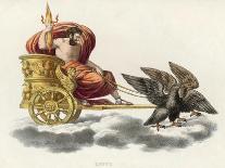 Zeus Carrying a Handful of Thunderbolts in His Golden Chariot Drawn by Eagles-P. Palagi-Framed Stretched Canvas