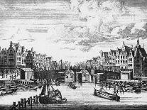 Scene in Amsterdam: Boats on the City's Waterways-P. Schenck-Mounted Art Print