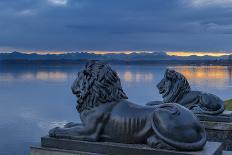 Bavarian Lions in Front of the Midgardhaus, Germany-P. Widmann-Photographic Print