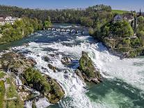 The Rhine Falls with Castle Running, with Schaffhausen, Canton Schaffhausen, Switzerland, Europe-P. Widmann-Framed Photographic Print