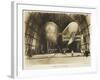 P2 and P3 Airship in a Hangar, Italian Propaganda Postcard, Italo-Turkish War-null-Framed Giclee Print