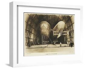 P2 and P3 Airship in a Hangar, Italian Propaganda Postcard, Italo-Turkish War-null-Framed Giclee Print