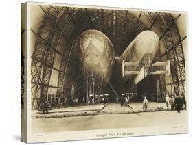 P2 and P3 Airship in a Hangar, Italian Propaganda Postcard, Italo-Turkish War-null-Stretched Canvas