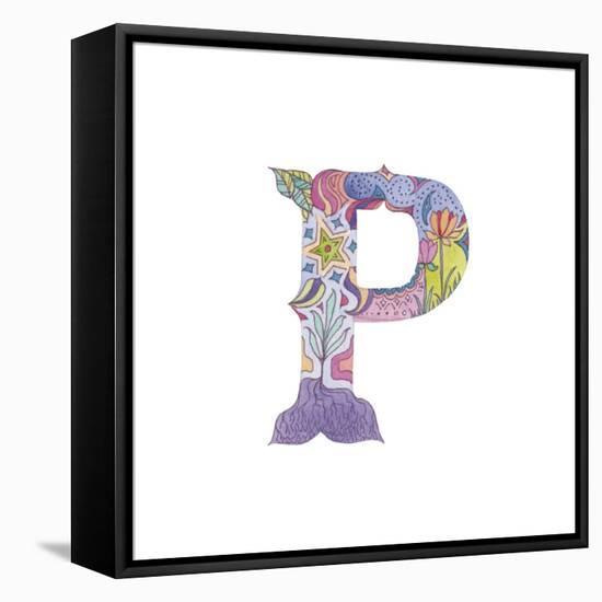 P-Green Girl-Framed Stretched Canvas