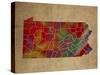 PA Colorful Counties-Red Atlas Designs-Stretched Canvas