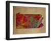 PA Colorful Counties-Red Atlas Designs-Framed Giclee Print