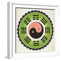 Pa-Koa Symbol Incorporating the Ying and Yang-null-Framed Photographic Print