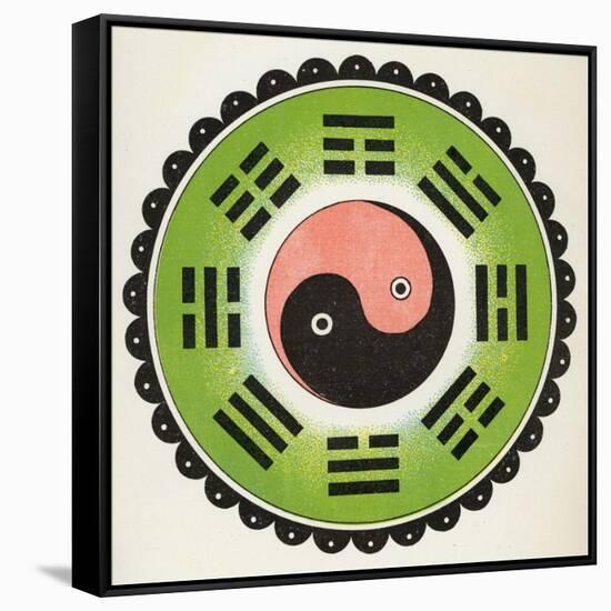 Pa-Koa Symbol Incorporating the Ying and Yang-null-Framed Stretched Canvas