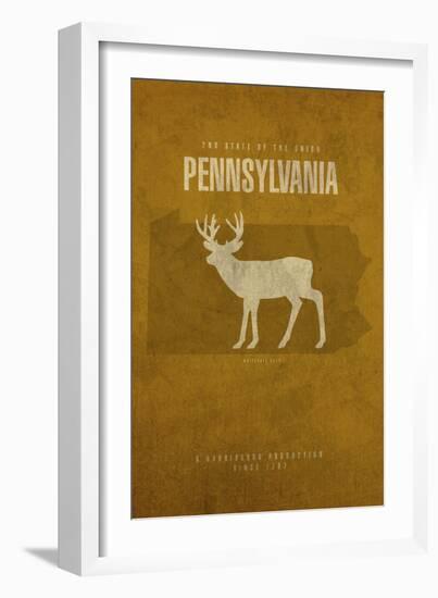 PA State Minimalist Posters-Red Atlas Designs-Framed Giclee Print