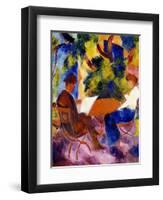 Paar am Gartentisch. Couple at the garden table-August Macke-Framed Giclee Print