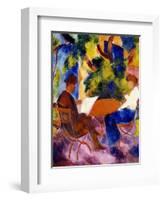 Paar am Gartentisch. Couple at the garden table-August Macke-Framed Giclee Print