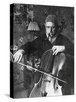Pablo Casals, the Great Cello Player in His Home in Barcelona-null-Stretched Canvas