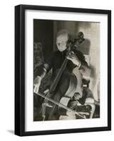 Pablo Casals, the Great Cello Player in His Home in Barcelona-null-Framed Photo