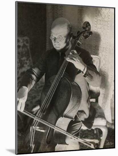 Pablo Casals, the Great Cello Player in His Home in Barcelona-null-Mounted Photo
