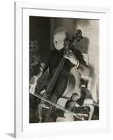 Pablo Casals, the Great Cello Player in His Home in Barcelona-null-Framed Photo