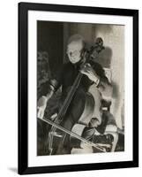 Pablo Casals, the Great Cello Player in His Home in Barcelona-null-Framed Photo