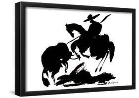 Pablo Picasso Bullfight I Horse and Bull Art Print Poster-null-Framed Poster