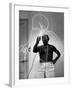 Pablo Picasso Using Flashlight to Make Light Drawing in the Air-Gjon Mili-Framed Premium Photographic Print