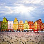 Wroclaw City Center, Market Square Tenements and City Hall-Pablo77-Framed Stretched Canvas