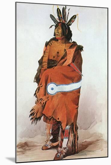 Pachtuwa-Chta, an Arikara Warrior, 1833-Karl Bodmer-Mounted Giclee Print