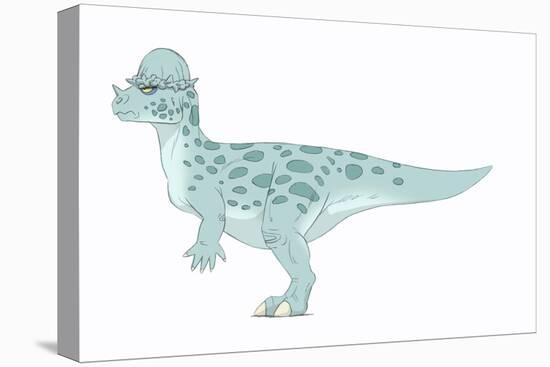 Pachycephalosaurus Pencil Drawing with Digital Color-Stocktrek Images-Stretched Canvas