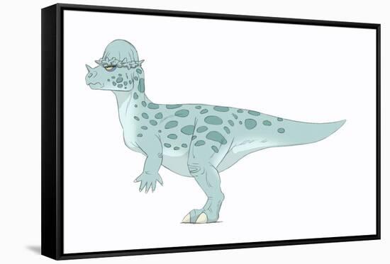 Pachycephalosaurus Pencil Drawing with Digital Color-Stocktrek Images-Framed Stretched Canvas