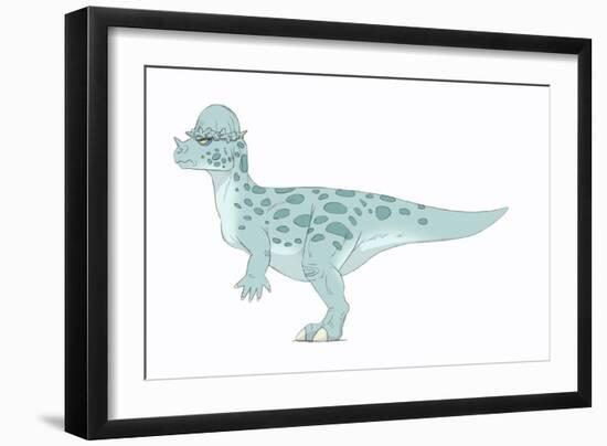 Pachycephalosaurus Pencil Drawing with Digital Color-Stocktrek Images-Framed Art Print