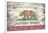 Pacific Beach, California - Barnwood State Flag-Lantern Press-Framed Art Print