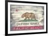 Pacific Beach, California - Barnwood State Flag-Lantern Press-Framed Art Print