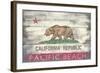 Pacific Beach, California - Barnwood State Flag-Lantern Press-Framed Art Print