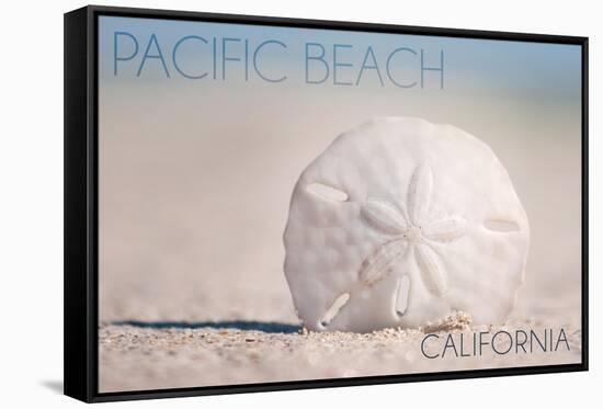 Pacific Beach, California - Sand Dollar on Beach-Lantern Press-Framed Stretched Canvas