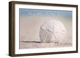 Pacific Beach, California - Sand Dollar on Beach-Lantern Press-Framed Art Print