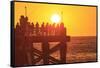 Pacific Beach sunset, San Diego, California, USA-Stuart Westmorland-Framed Stretched Canvas