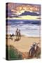 Pacific Beach, Washington - Beach and Sunset-Lantern Press-Stretched Canvas