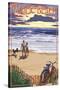 Pacific Beach, Washington - Beach and Sunset-Lantern Press-Stretched Canvas