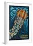 Pacific Beach, Washington - Jellyfish Mosaic-Lantern Press-Framed Art Print