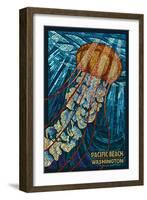 Pacific Beach, Washington - Jellyfish Mosaic-Lantern Press-Framed Art Print