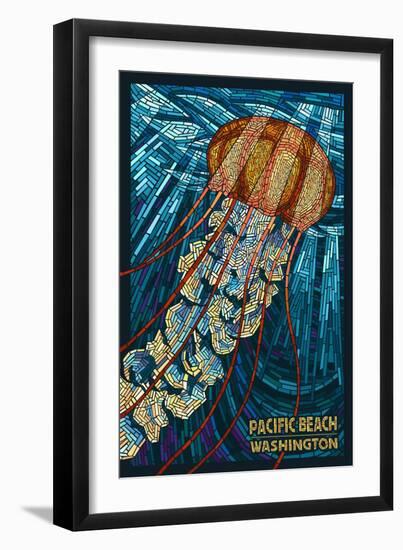 Pacific Beach, Washington - Jellyfish Mosaic-Lantern Press-Framed Art Print