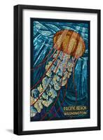 Pacific Beach, Washington - Jellyfish Mosaic-Lantern Press-Framed Art Print