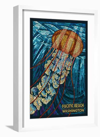 Pacific Beach, Washington - Jellyfish Mosaic-Lantern Press-Framed Art Print